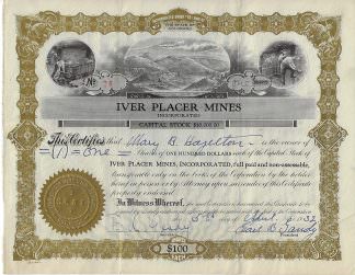 Iver Placer Mines Incorporated, 1932