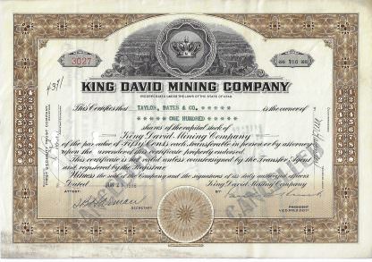 King David Mining Company, 1936