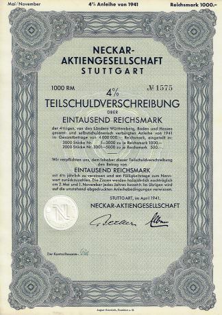 Neckar-Aktiengesellschaft Stuttgart, 1941