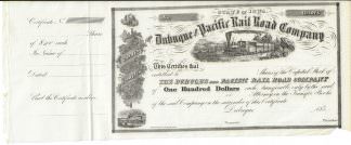 The Dubuque and Pacific Rail Road Company, 1850er Jahre