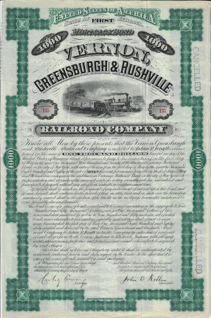 Vernon, Greenburgh & Rushville Railroad Company, 1880