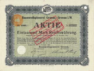 Baumwollspinnerei Gronau, Gronau i. W., 1922