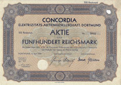 Concordia Elektrizitäts-Aktiengesellschaft Dortmund, 1934 (CEAG)