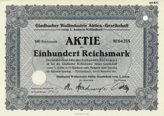 Gladbacher Wollindustrie Aktien-Gesellschaft vorm. L. Josten in M.Gladbach, 1941