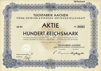 Tuchfabrik Aachen Vorm. Süskind & Sternau Aktiengesellschaft, 1929