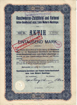 Rauchwaaren-Zurichterei und Färberei Actien-Gesellschaft vorm. Louis Walter's Nachfolger