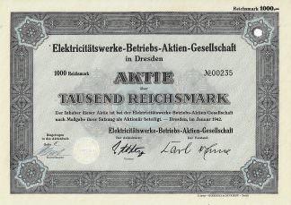 Elektricitätswerke-Betriebs-Aktien-Gesellschaft in Dresden, 1942
