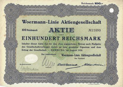 Woermann-Linie Aktiengesellschaft, Hamburg, 1932