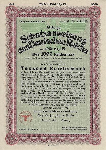 3,5%ige Schatzanweisung des Deutschen Reichs von 1941, Folge IV