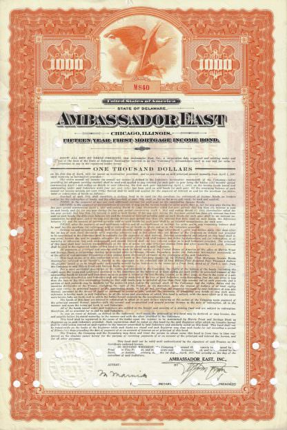 Ambassador East, Chicago, Illinois, 1937
