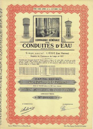 Compagnie Generale des Conduites d'Eau S.A., 1880