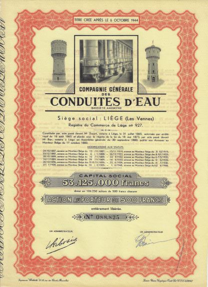 Compagnie Generale des Conduites d'Eau S.A., 1880