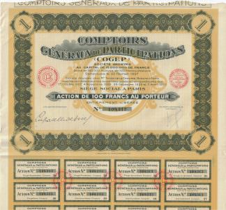 Comptoirs Generaux de Participations (COGEP) S.A., 1927