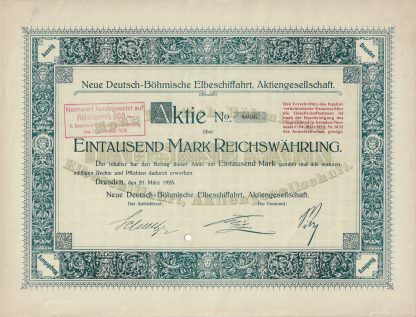 Neue Deutsch-Böhmische Elbeschiffahrt Aktiengesellschaft, Dresden, 1923