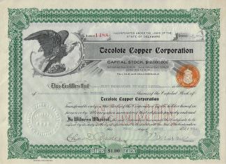 Tecolote Copper Corporation, 1921