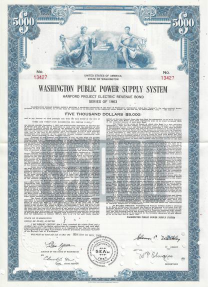 Washington Public Power Supply System Hanford Project Electric Revenue Bond, 1963