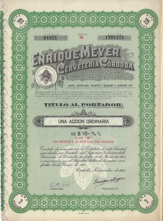 Enrique Meyer Cerveceria Cordoba S.A., 1951