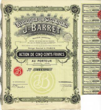 Fabrique de Soieries J. Barret (Tissages du val d'Ainan) S.A., 1929