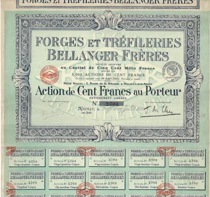 Forges et Trefileries Bellanger Freres S.A., 1916