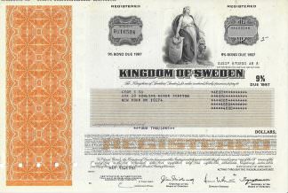 Kingdom of Sweden, 9% Bond