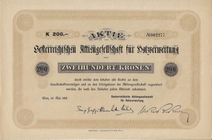 Österreichische Aktiengesellschaft für Holzverwertung, 1918