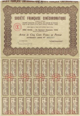 Societe Francaise Cinechromatique S.A. (Procedes R. Berthon), 1930er Jahre