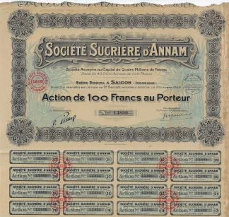 Societe Sucriere d'Annam, Saigon (Indochina), 1929