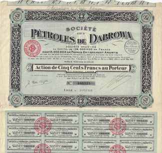 Societe de Petroles de Dabrowa S.A., 1921