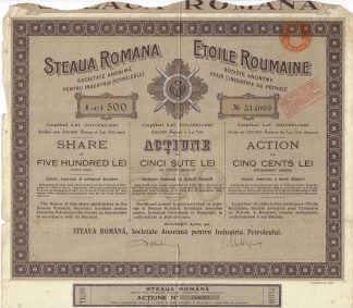 Steaua Romana Societate Anonima Pentru Industria Petroleului, 1921
