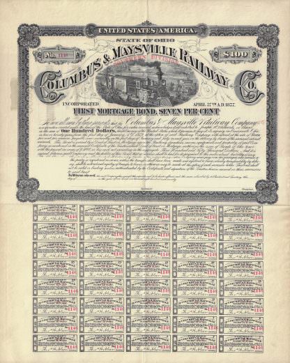 Columbus & Maysville Railway Southern Division, 1879