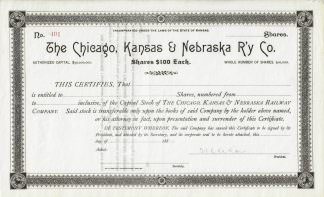 The Chicago, Kansas & Nevada Railway Company, 1880er Jahre