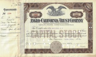Anglo-California Trust Company, 1930er Jahre
