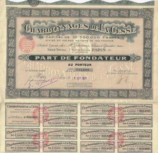Charbonnages de la Cesse S.A., 1931