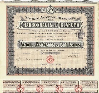 S.A. Francaise des Charbonnages de l'Oklahoma, 1911