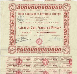 Societe Charentaise de Distribution Electrique S.A., 1927