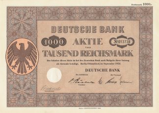 Deutsche Bank (incl. Kupons und Erneuerungsschein)