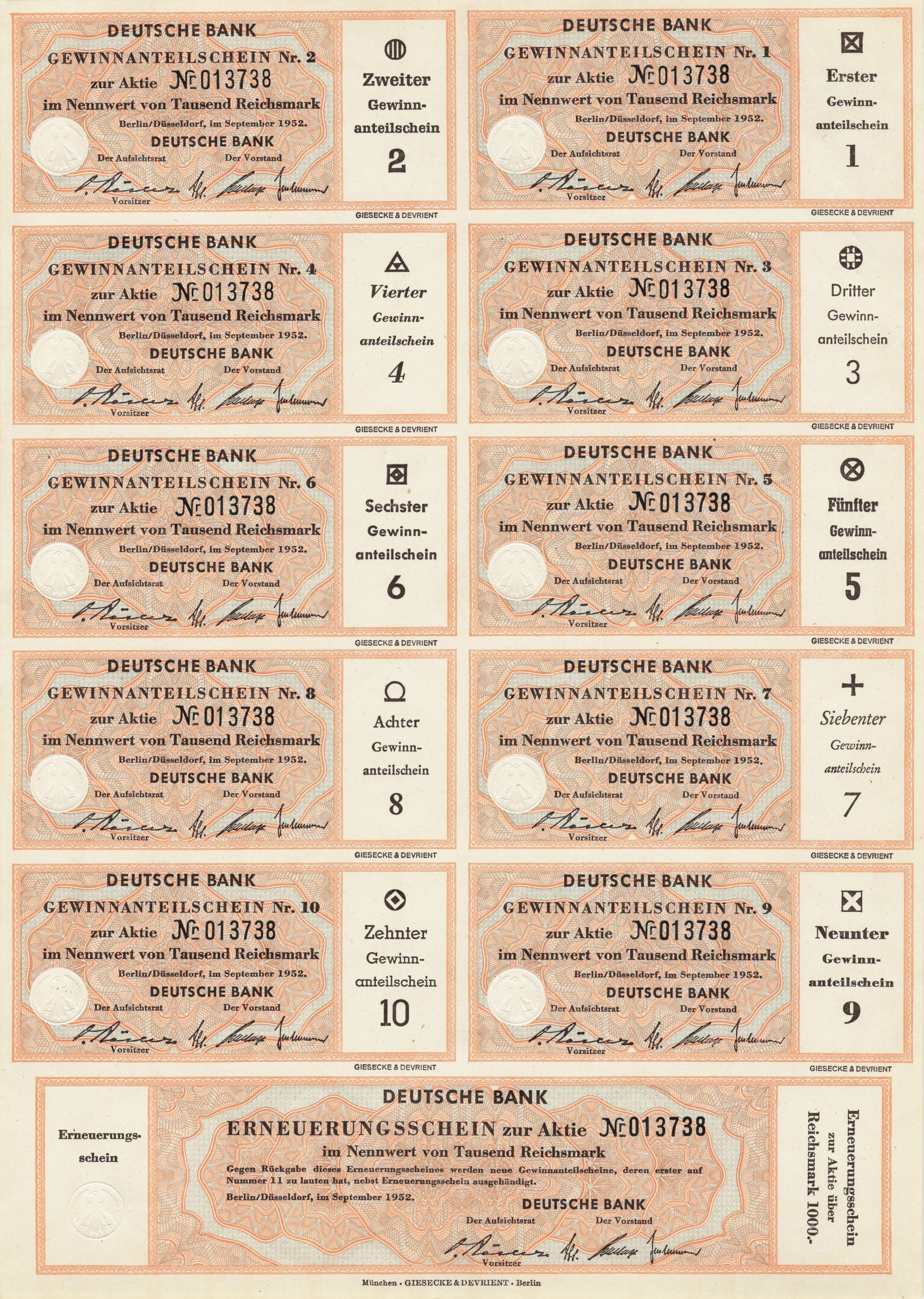 Deutsche Bank (incl. Kupons und Erneuerungsschein) – Bild 2