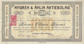 Nygren & Ahlin Aktiebolag, 1912