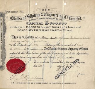 The Wallsend Slipway & Engineering Co. Limited, 1907