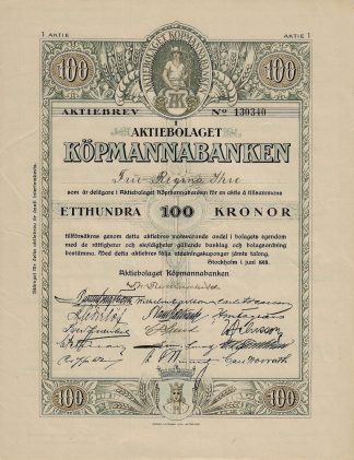 Aktiebolaget Köpmannabanken, 1918