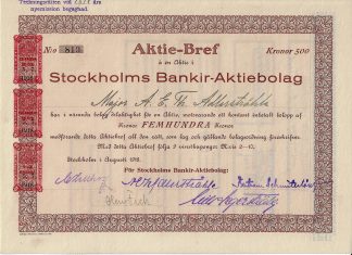 Stockholms Bankir-Aktiebolag, 1918